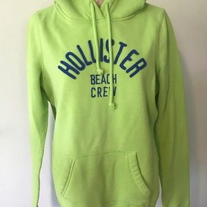 Womens Hollister Beach Crew Hoodie Lime Green